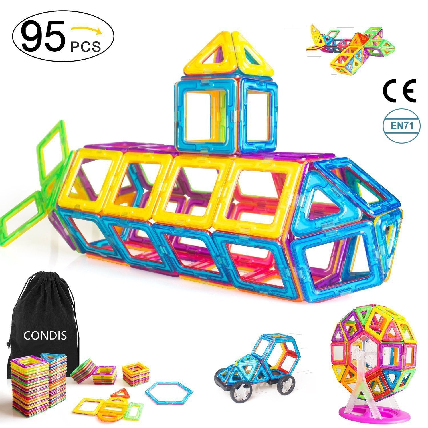 Condis 95Pcs Magnetic Building Blocks Set - Condistoys